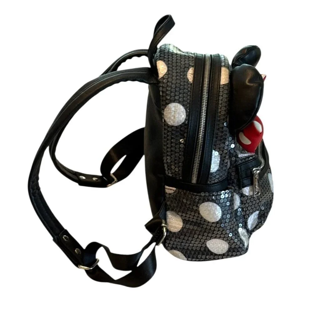Disney Parks Minnie Mouse Loungefly Sequined Polka Dot Backpack